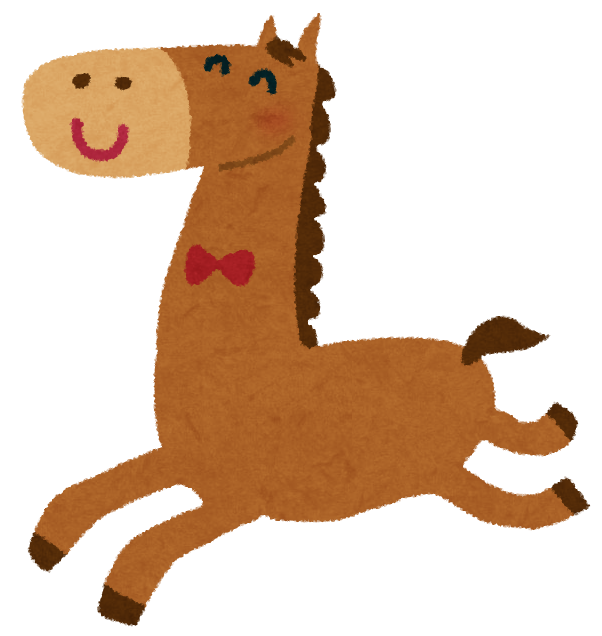 親指を立てる笑顔の馬